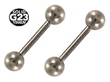 Grade 23 Titanium Nipple Bars Barbells Rings - 14G - Sold as a Pair