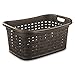 Sterilite Plastic Weave Laundry Basket, Decorative Pattern with Handles, Ideal for Carrying and Holding Folded Clean Clothes, Brown, 6-Pack