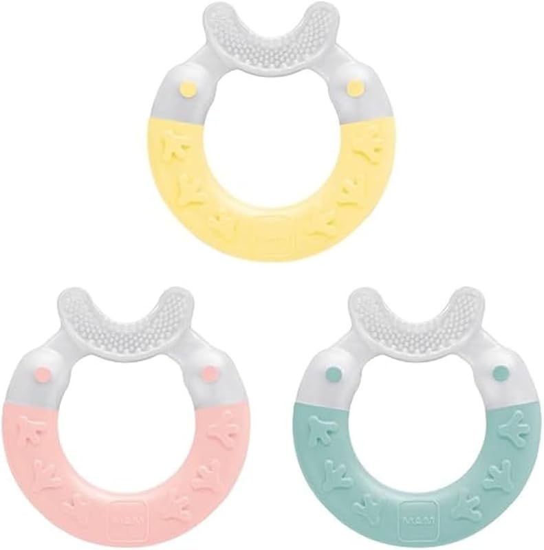 Istruzioni in lingua straniera - MAM Bite & Brush C137 – Pulisce e Massaggia le Gengive per Bambini Dai 3 Mesi, Verde,