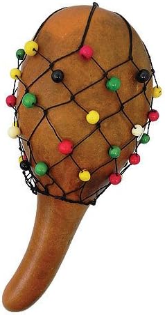Gourd Rasta Bead Maracas. Set of TWO.