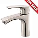 KINGO HOME Commercial Stainless Steel Lavatory Single Handle Single Hole Brushed Nickel Bathroom Faucets, Hot and Cold Water Vanity Sink Faucet