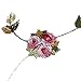 jinchan Sheer Curtains Floral Embroidered for Living Room Red Rose Buds Rod Pocket Retro Voile Drapes for Girls Room 1 Pair 84 inch