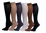 Differenttouch 6 Pairs Pack Women Opaque Stretchy Spandex Knee High Trouser Socks (6 PK Mixed New, 9-11)