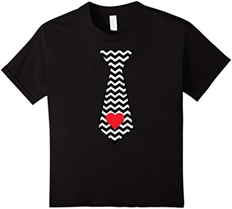 Kids Valentines Day Gift for Men and Boys Tie T-Shirt 8 Black