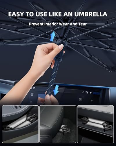 LANGBEAN [Enhanced] Sun Visor for Peugeot 208 E-208 2019-2026, Foldable Car Sun Shade Blocks UV Rays & Heat, Sun Protection Easy to Install & Fold