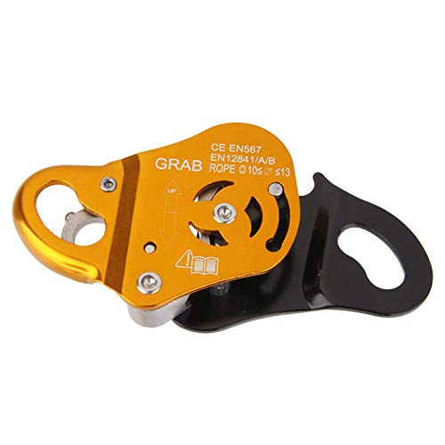 Nrpfell Magnesium-Aluminum Alloy Rope Self-Locking Device, Rope Grabber, Rock Climbing Protection Pendant