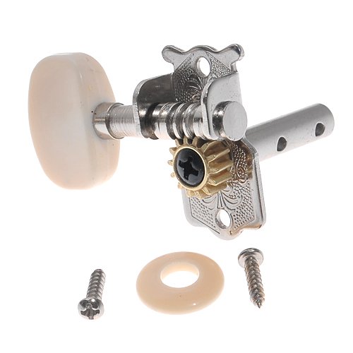 Kmise 6R Classical Guitar String Tuning Pegs Tuner Machine Heads Chrome (White) (A1659)