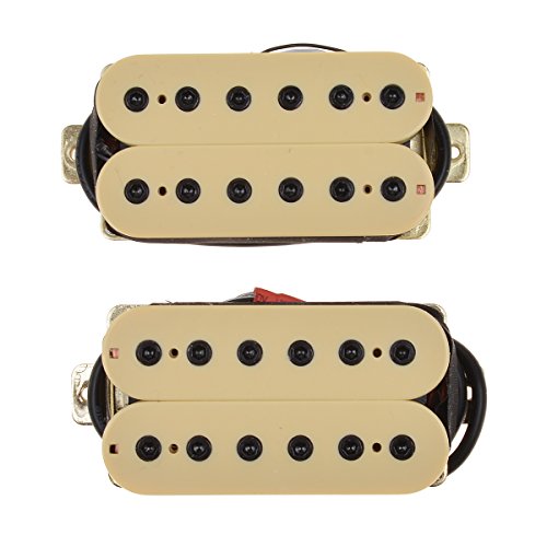 Kmise Electric Guitar Double Coil Humbucker Pickups Bridge Neck Set Hexbucker Cream