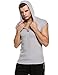 Bluetime Men's Summer Casual Hooded Sleeveless T-shirt Tank Tops (S, Gray)