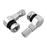 uxcell 90 Degree Angled Motorcycle Tire Tyre Tubeless Air Valve Extension Stem Silver Tone 2pcs