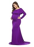 JustVH Maternity Fitted Elegant Gown Long Sleeve