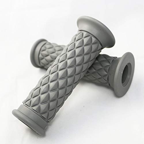 Yibid Motorcycle Hand Grips, Soft Rubber Handlebar Throttle Thruster Grip for 7/8(22mm) Handle Bar Motorized (Gray Grips)