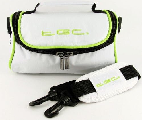 TGC ® Camera Case for SiPix SP 1300 Shoot & Share with shoulder strap and Carry Handle (Cool White & Dreamy Green)