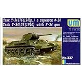 Plastic model T-34/76 Soviet Tank M.1940 w/F-34 Gun WWII 1/72 UM 337