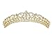 Crystal Beads Flower Prom Bridal Wedding Tiara Crown - Gold Plated T1182