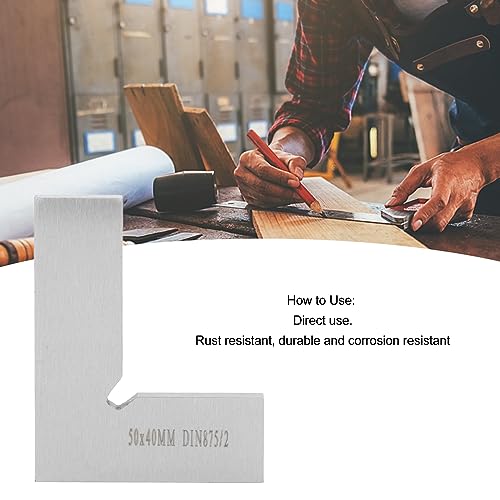 50x40mm Precision Right Angle Machinist Square Ruler - Carpenter Center Finder for Woodworking & Metalworking