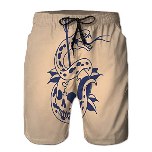 Pantalones Cortos para Hombres Shorts de baño Shorts de Playa de Verano cráneo de Serpiente Flecha Perforada tra Pantalones Cortos para Hombres Shorts de baño Shorts de Playa de Verano cráneo de Serpiente Flecha Perforada tra