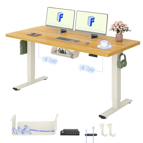 FLEXISPOT Höhenverstellbarer Schreibtisch elektrisch, Doppelmotor 160x80 cm