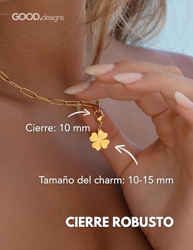 GD GOOD.designs Charms Pendant with Lobster Clasp | 316L Stainless Steel Necklace Pendant | Charm for Charm Bracelet in 18K Gold | Waterproof and Hypoallergenic