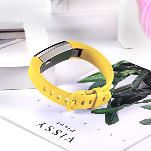 Maledan Bands Compatible with Fitbit Alta Women Men, Waterproof Replacement Band Strap for Fitbit Alta HR/Alta/Ace Kids, Large, Mango Yellow - Thumbnail 5