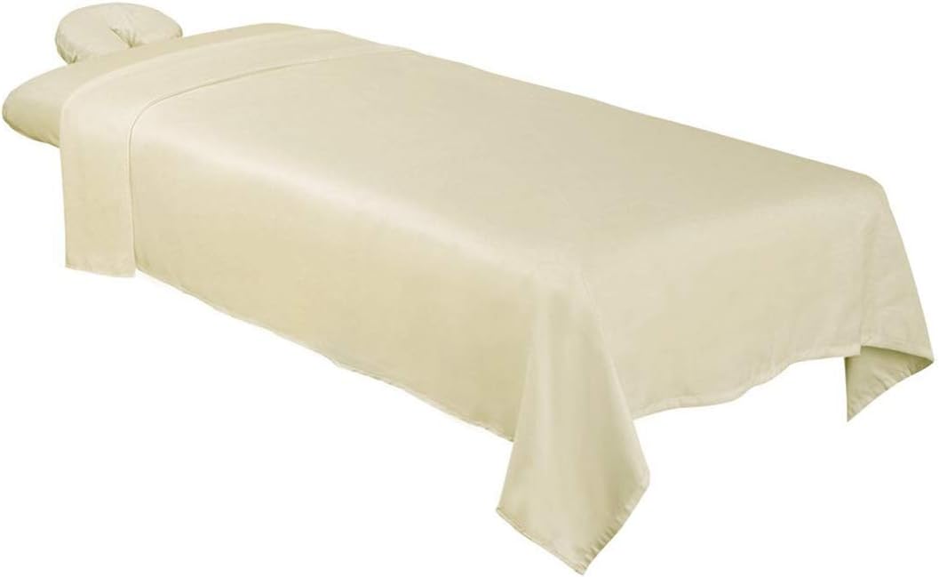 ForPro Premium Flannel 3-Piece Massage Sheet Set, Natural, for Massage Tables, Includes Massage Flat Sheet, Massage Fitted Sheet, and Massage Fitted Face Rest Cover : Massage Linens : Health & Personal Care