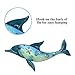 LIFFY Metal Dolphin Wall Decor - Metal Fish Wall Art - Glass & Metal Ocean Wall Decor - Dolphin Metal Wall Art Sculpture for Pool Bathroom