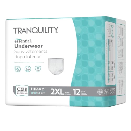 Tranquility Essential Incontinence Underwear, Heavy, 2XL, 12 Ct at Amazon