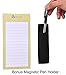 HOLDM Strong Refrigerator Magnetic Memo Notepads for To Do List, with Bonus Leather Pen Holder and Fridge Magnet (2 pads+1 pen holder +1 magnet