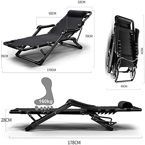 Liegestuhl Sonnenliege Gartenliege Lounge Sessel Klappbarer Liegestuhl für Sonnenliegen mit gepolsterten Kissen und… – Bild 4