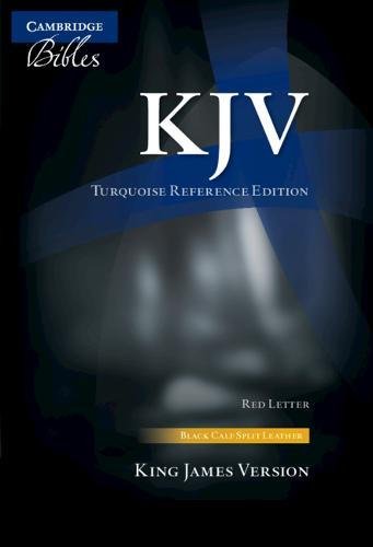 KJV Turquoise Reference Bible, Black Calf Split Leather, Red-letter Text, KJ674:XR (Best Font For Block Letters)