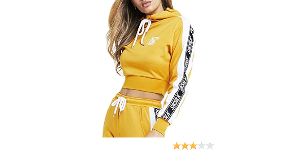 Sudadera Capucha Siksilk – Cropped 90´s Panel Poly Amarillo/Blanco/Negro  Talla: 10 S (Small): Amazon.es: Ropa