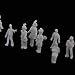 100pcs White Model Train People Figures 1:200 Scale