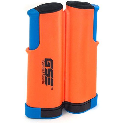 GSE Games & Sports Retractable Anywhere Table Tennis Set with 2 Paddles & 3 Balls and a Mesh Storage Bag by GSE (Orange & Blue)
