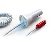 Samsung Galaxy S7 S6 Note 4 5 New Rapid Fast Quick Charge QC 2.0 Car Charger - 6 Foot Coiled Cord 5v / 2.4 Amp Compatible with Motorola LG HTC Samsung - White