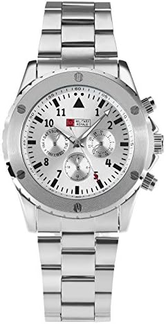 Military Royale Three Clocks Chronograph Mechanical Automatic Sports Army Watch MR104