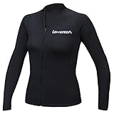 Lemorecn Women’s 2mm Wetsuits Jacket Long Sleeve Neoprene Wetsuits Top(2098black6)