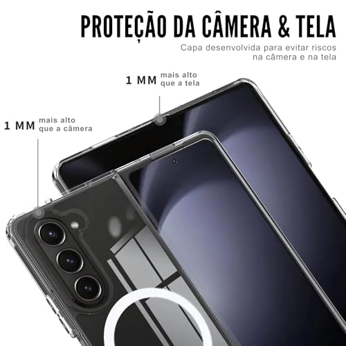 Capa para Samsung [Galaxy S25 FE] Capinha Slim Premium com [Proteção de Câmera] Magnetica Clear Case Transparente [Anti-Amarelamento], Compatível com MagSafe e Anti Impacto (6.7 Pol)