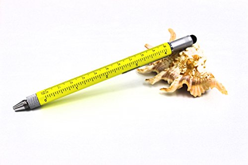 6 in 1 Multitool Pen with Gift Box - Includes 1 Ballpoint Pen, Universal Stylus Pen, Ruler,Flat and Phillips Screwdriver Bit, Level Gauge - The Perfect Multi-Function Gadg (Model B, 1PCS LIGHT YELLOW) - Thumbnail 3