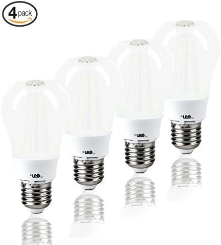 LED Light Bulbs for Home 60 watt Equivalent 8 Watt lights A19 Brightest Bulb Energy Star Soft White Glow Lighting 3000K 810 Lumens 2 Year Warranty 4-Pack