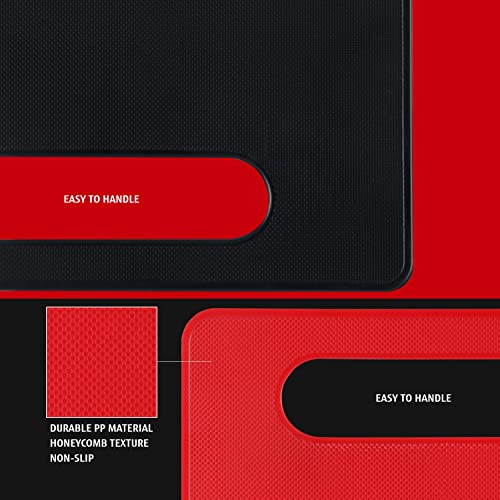 hecef 3 Pieces Kitchen Knife Set with 2 Cutting Boards & 3 Protective Sheaths, Non-Stick Black Knife Set with Sharpener Cover, Cutting Boards and Chef Knives for Kitchen, Dorm, Travel