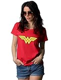 Decrum Wonder Woman Logo Ladies T Shirt | Red, XL