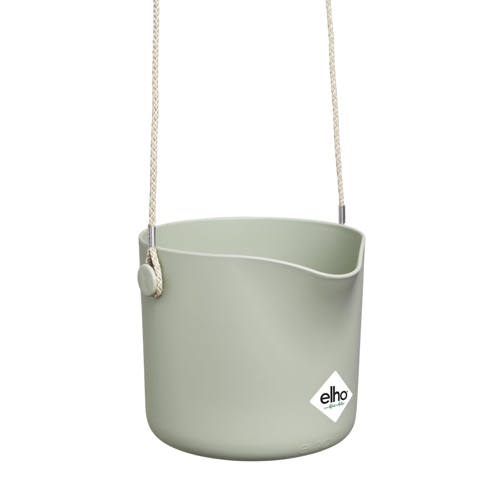 elho B.for Swing 18 - Hanging Plant Pot Indoor - 100% Recycled Plastic - Ø 18.0 x H 16.5 cm - Green/Stone Green — image 1