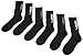 PUMA Men's 1/2 Terry Crew, Black, 10-13 (Pack of 6)