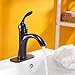 BWE Bathroom Sink Faucet with Drain Assembly with Overflow and Supply Line Single Handle Oil Rubbed Bronze Single Hole Lavatory Basin Mix Tap