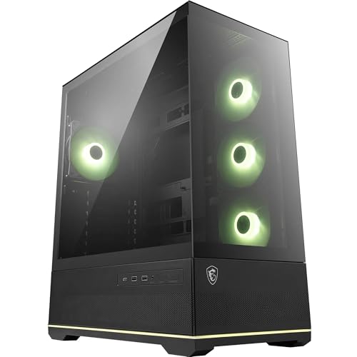 MSI MAG PANO 110R PZ – Mid-Tower-Gaming-PC-Gehäuse – Unterstützt GPUs mit Einer Länge von bis zu 400 mm, herausnehmbare Staubfilter, USB 20 Gbit/s (Typ C), Back