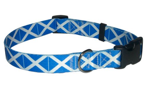 Large Scottish Flag Dog Collar by PatriaPet