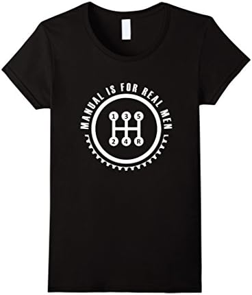Womens Manual Is For Real Men Shift Gear Box Car Racing T Shirt Medium Black