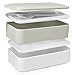 Cool Gray Bento Box - Multi-Compartment Bento Lunch Box with Free Utensils