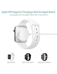 [Apple MFi certificado] Apple Watch Charger, MPIO iWatch Cable de carga magnético para iWatch 1.496 in 1.654 in, Apple Watch Series 1 2 3 4