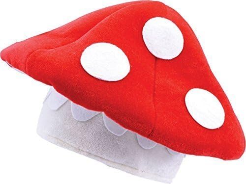 Adult Unisex Mario Fast Post Fancy Dress Accessory Toad Stool Mushroom Hat, Blue
